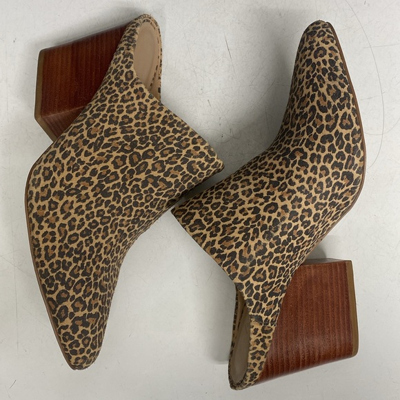 Able Local Global Rojas Leopard Print Heeled Mule Shoes Size 8.5M - Picture 7 of 17